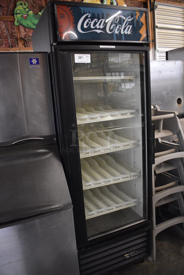 True Model GDM-23 Metal Commercial Single Door Reach In Cooler Merchandiser w/ Poly Coated Racks on Commercial Casters. 115 Volts, 1 Phase. 27x30x81. Tested and Powers On But Temps at 51 Degrees - Image 3 of 6