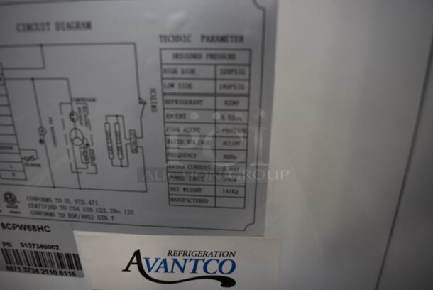 BRAND NEW SCRATCH AND DENT! Avantco 178CPW68HC Deluxe 12 Tub White Ice Cream Dipping Cabinet. Missing Front Glass. 115 Volt 1 Phase. Tested and Working! - Image 5 of 9
