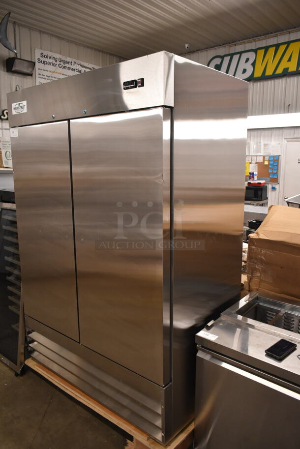 BRAND NEW SCRATCH AND DENT! 2024 Mainstreet 829BMR49F Stainless Steel Commercial 54" Solid Door Reach-In Freezer w/ Poly Coated Racks. 115 Volts, 1 Phase. Tested and Working! - Image 3 of 6