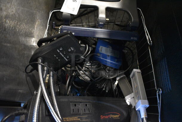 ALL ONE MONEY! Lot of Various Items Including Uninterruptible Power Supply in Wire Basket - Image 4 of 5