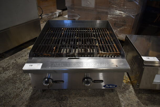 Atosa Stainless Steel Commercial Countertop Natural Gas Powered Charbroiler Grill.