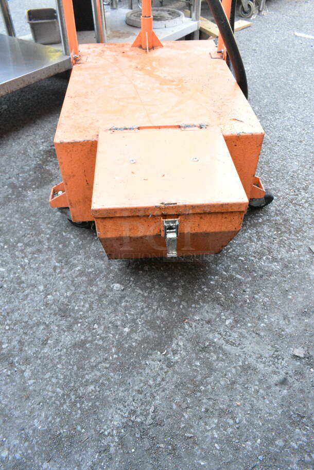 Fryclone Orange Metal Portable Oil Filter on Commercial Casters.  - Image 6 of 6