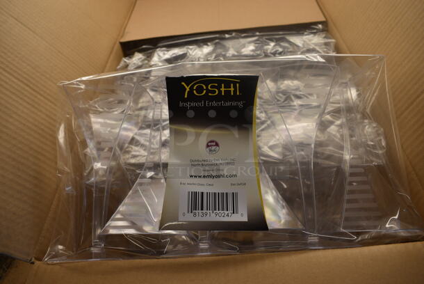 ALL ONE MONEY! Lot of 12 Packs of 6 BRAND NEW IN BOX Yoshi EMI-SMTG8 Clear Plastic Martini Glasses. Total of 72. 4x4x7.5