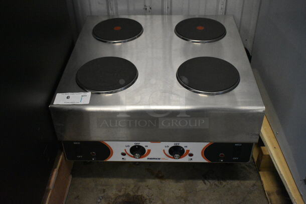 BRAND NEW SCRATCH AND DENT! Nemco 6311-4-240 Electric Countertop Raised Hot Plate with 4 Solid Burners. 240 Volts.   - Image 2 of 5