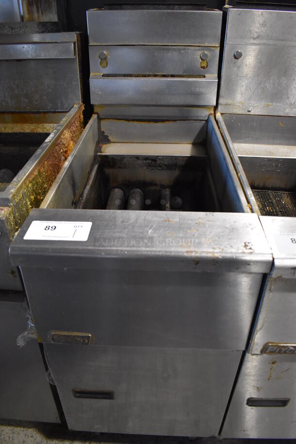 2013 Pitco Frialator SG14 Stainless Steel Commercial Floor Style Natural Gas Powered Deep Fat Fryer. 110,000 BTU. 16x34x53 - Image 8 of 8