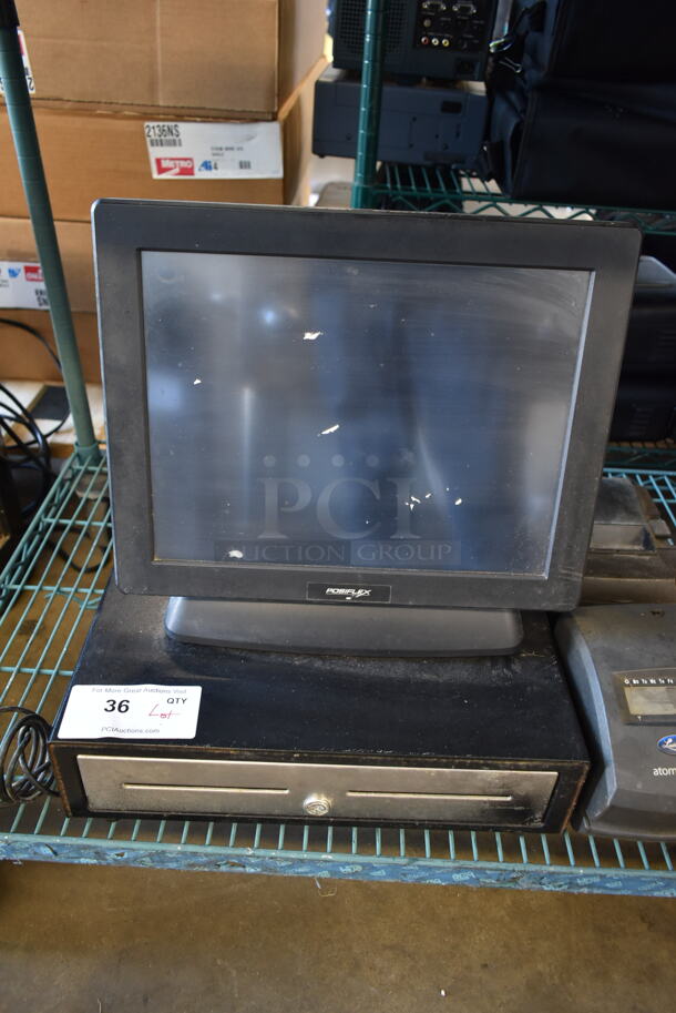 Posiflex POS Monitor w/ Cash Drawer, Star Micronics TSP100 Receipt Printer and Lathem 1500E Time Clock. - Image 4 of 9
