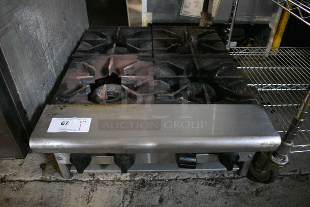 American Range Stainless Steel Commercial Countertop Natural Gas Powered 4 Burner Range. 24x30x11