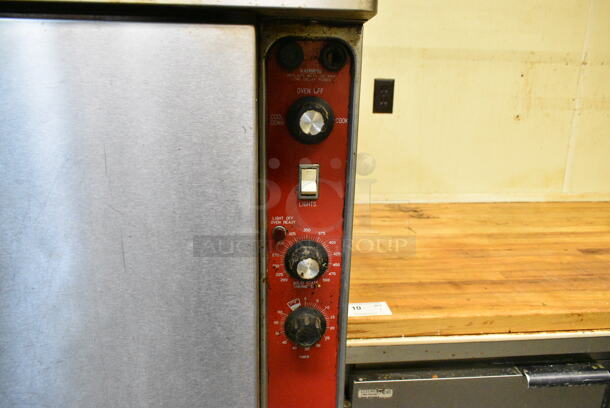 Blodgett Stainless Steel Commercial Electric Powered Full Size Convection Oven w/ Solid Doors, Metal Oven Racks and Thermostatic Controls on Metal Legs. 3 Phase. This Unit Was In Working Condition When the Restaurant Closed. (kitchen) - Image 3 of 9