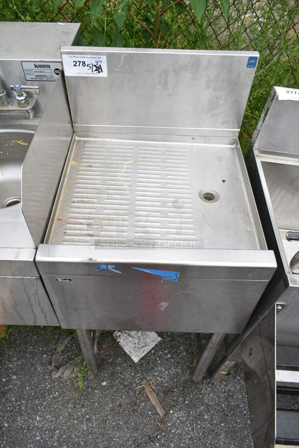 Krowne KR18-14S-FL Stainless Steel Commercial Single Bay Sink and Stainless Steel Drain Board. w/ Faucet and Handles.  - Image 2 of 5