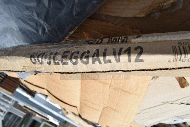 ALL ONE MONEY! Lot of Regency 600LEGGALV12 20 1/2" Galvanized Steel Leg for Sinks and Black Metal - Image 2 of 5