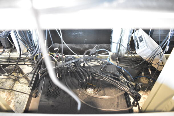 Television Production Station w/ Acer x193w Monitor, Planar PL1700 Monitor, 6 JVC TM-1011 Monitors, 2 JVC SR-DVM600 DVD/HDD/DVD Recorder, Pansonic AG-DV2500 Digital Video Recorder, JVC SR-MV45 VHS/DVD Recorder, Extron VSC500 Video Scan Converter, Extron DA2 RGBHV Wideband RGB Distribution Amplifier, 2 Panasonic AW-RC600 Remote Control Rack Units, Anchor Speaker, Tascam CD-RW900SL Slot Loading CD Recorder Rack Unit, Crown D-45 Power Amplifier Rack Unit, Clear Com MS-702 2 Channel Main Station Rack Unit, Drake VM2050 T Channel Video Modulator. - Image 11 of 12