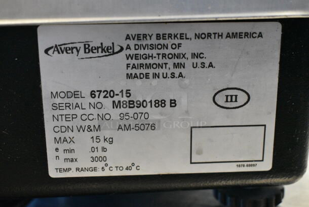 Avery Berkel 6720-15 Countertop Scale.  - Image 3 of 8