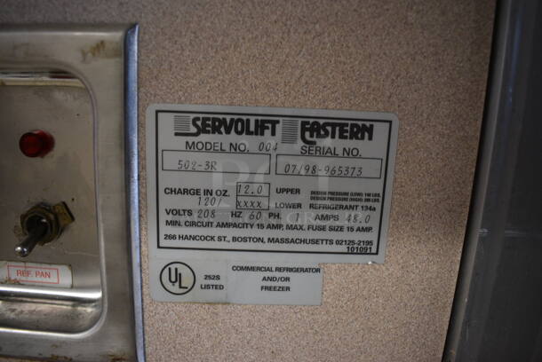 Servolift Eastern 502-3R Metal Commercial Portable Buffet Station w/ 2 Over Shelves and Tray Slide on Commercial Casters. 120/208 Volts, 1 Phase. 77x49x64 - Image 6 of 6