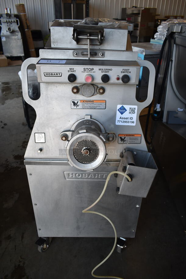 2017 Hobart MG2032 Metal Commercial Floor Style Electric Powered Meat Mixer Grinder w/ Foot Pedal on Commercial Casters. 208 Volts, 3 Phase. - Image 2 of 7