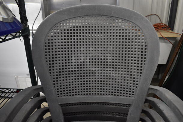 5 Gray Poly Patio Chairs w/ Arm Rests. 22x22x35. 5 Times Your Bid! - Image 4 of 5