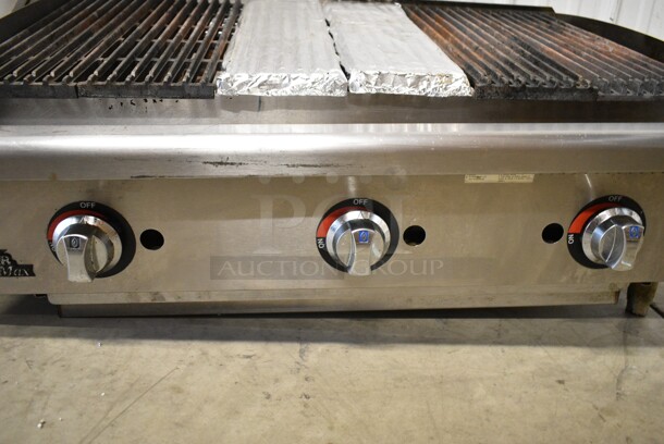 Star 6036CBF Stainless Steel Commercial Countertop Natural Gas Powered Charbroiler Grill.  - Image 3 of 6