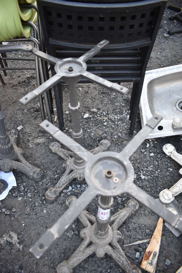 2 Gray Metal Table Bases. 21x21x28. 2 Times Your Bid!  - Image 2 of 3