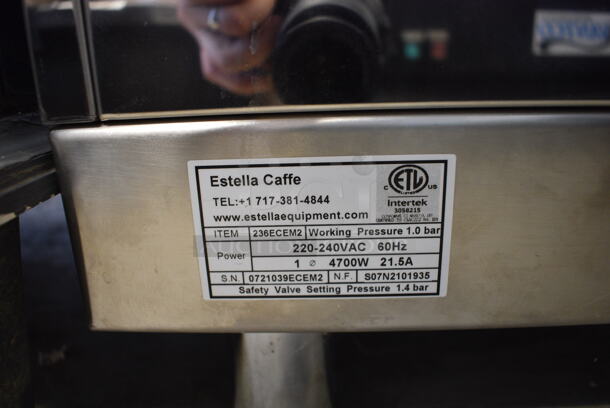 Estella 236ECEM2 Stainless Steel Commercial Countertop 2 Group Espresso Machine w/ 2 Steam Wands. 220-240 Volts, 1 Phase.  - Image 8 of 8