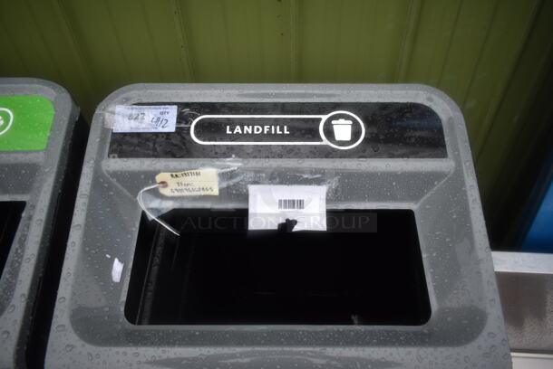 BRAND NEW SCRATCH AND DENT! Rubbermaid 1961628 Configure 33 Gallon Stenni Gray 1 Stream Landfill Indoor Rectangular Waste Container - Image 4 of 5