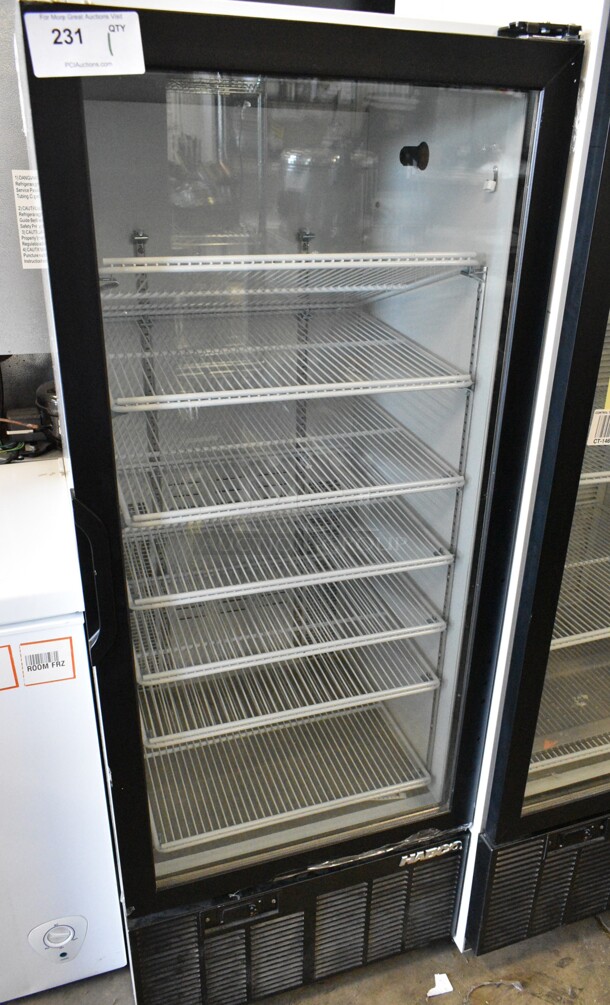 Habco SE12 Metal Commercial Single Door Reach In Cooler Merchandiser w/ Poly Coated Racks. 115 Volts, 1 Phase. Tested and Working! - Image 1 of 4