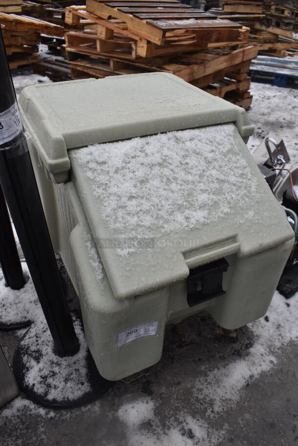Green Gray Poly Portable Ice Bin on Commercial Casters. 22x29x30 - Image 3 of 4
