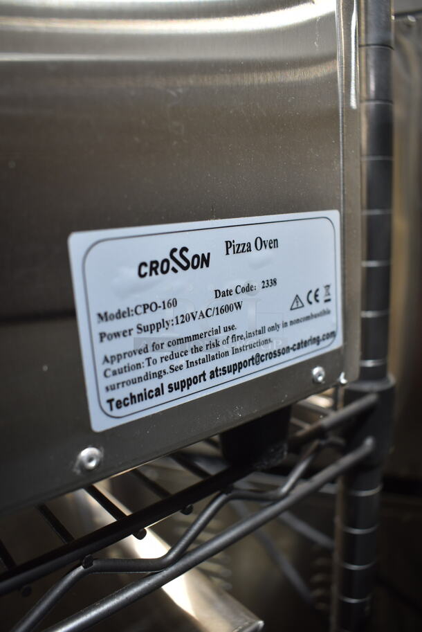2023 Crosson CPO-160 Stainless Steel Commercial Countertop Electric Powered Pizza Oven w/ Broken Cooking Stone. 120 Volts, 1 Phase. Tested and Working! - Image 6 of 6