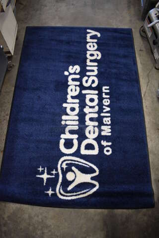 Blue Floor Rug w/ Children's Dental Surgery Logo. 67x44