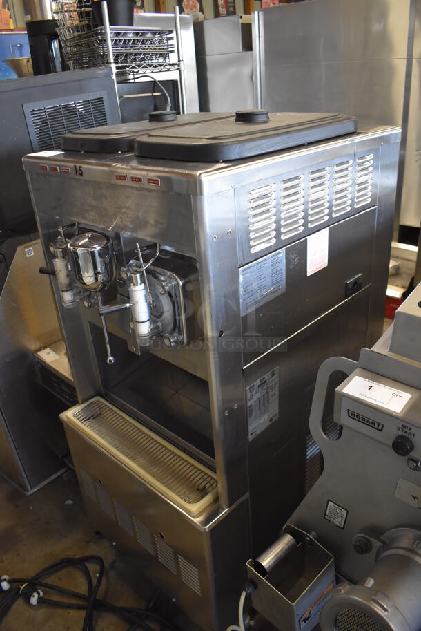 Taylor 342D-27 Stainless Steel Commercial Floor Style Air Cooled 2 Flavor Frozen Beverage Machine w/ Drink Mixer Attachment on Commercial Casters. 208-230 Volts, 1 Phase. - Image 2 of 9