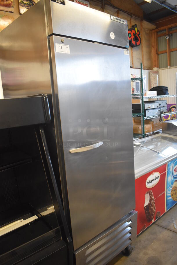Beverage Air HBF27-1 Horizon Series Stainless Steel Commercial Single Door Reach In Freezer w/ Poly Coated Racks on Commercial Casters. 115 Volts, 1 Phase. 30x32x84. Tested and Working! - Image 2 of 5