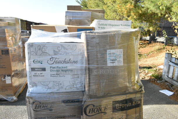 28 BRAND NEW! Boxes Including Lavex Towel Rolls, Tite Dri TDPP-400 Meat Pads, Choice 130BKFKSNSPH Heavy Weight Cutlery Packs, 395RP09 Compostable Plates - 9", Clear Dome Covers, CHoice Plastic Plates. 28 Times Your Bid!  - Image 7 of 12