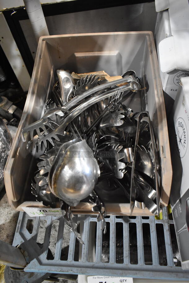 ALL ONE MONEY! Lot of Various Items Including Utensils in Bin - Image 1 of 3