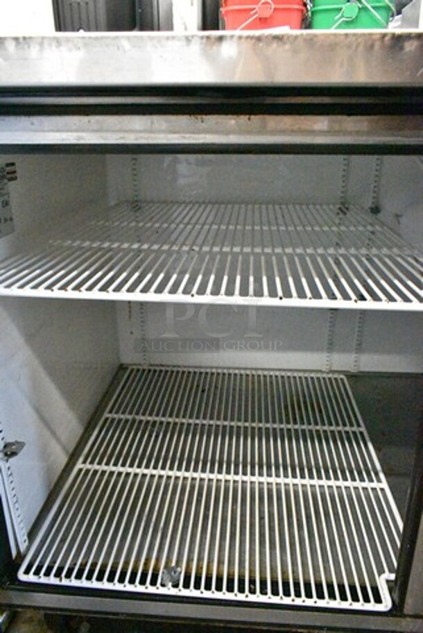 True TWT-67 Stainless Steel Commercial 2 Door Undercounter Cooler on Commercial Casters. 1 Caster Needs To Be Fixed. 115 Volts, 1 Phase. Tested and Working! - Image 5 of 6
