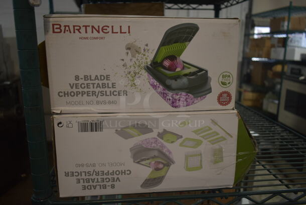 2 BRAND NEW IN BOX! Bartnelli 8 Blade Vegetable Chopper Slicer. 2 Times Your Bid! - Item #1109548