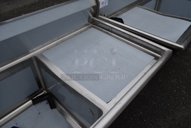 BRAND NEW SCRATCH AND DENT! Regency 600S32424224 Stainless Steel Commercial 3 Bay Sink w/ Dual Drain Boards and Legs. Bays 24x24. Drain Boards 26x22.5 - Image 5 of 6