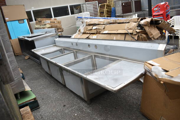 BRAND NEW SCRATCH AND DENT! Regency 600S32424224 Stainless Steel 87" 2 Bay Sink w/ Dual Drain Boards. Bays 24x24x13. Drain Boards 16.5x25.5 - Image 2 of 9