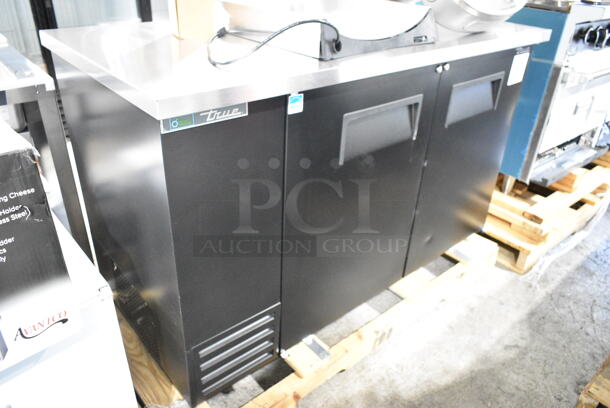 BRAND NEW SCRATCH AND DENT! 2024 True TBB-2G-HC-LD Metal Commercial 2 Door Back Bar Refrigerator with LED Lighting. 115 Volts, 1 Phase. Tested and Powers On But Does Not Get Cold - Image 1 of 9