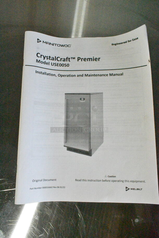 BRAND NEW SCRATCH AND DENT! 2023 Manitowoc USE0050A-161 CrystalCraft Premier USE0050A-161 15" Undercounter Square Cube Ice Machine - 45 lb. 115 Volts, 1 Phase.  - Image 7 of 10