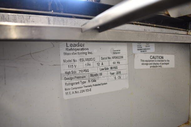 2016 Leader ESLM60S/C Stainless Steel Commercial Sandwich Salad Prep Table Bain Marie Mega Top on Commercial Casters. 115 Volts, 1 Phase. Tested and Working! - Image 6 of 6