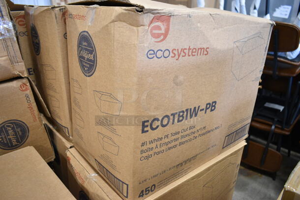 15 BRAND NEW Boxes of Ecosystem ECOTB1W-PB #1 White PE Take Out Box. 15 Times Your Bid!  - Image 3 of 3