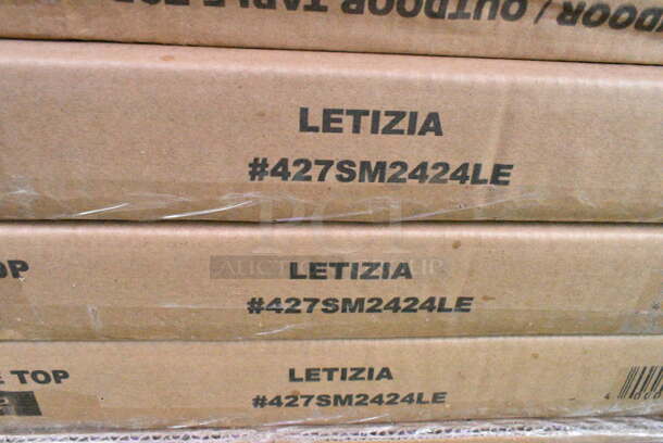 10 BRAND NEW SCRATCH AND DENT! Lancaster Table & Seating Excalibur 427SM2424LE 23 5/8" x 23 5/8" Square Table Top with Smooth Letizia Finish. 10 Times Your Bid!  - Image 3 of 3