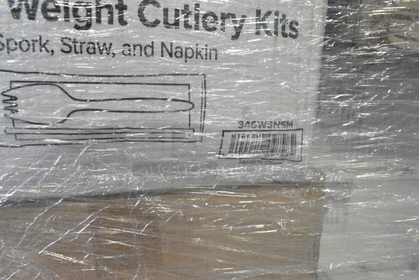 36 BRAND NEW Boxes Including 5008DWALLC Choice 8 oz. Tall Coffee Break Print Smooth Double Wall Paper Hot Cup - 500/Case, 346WSNSM Choice Medium Weight White Wrapped Plastic Spork, Straw, and Napkin Kit - 1000/Case, 500MF963B16 Choice 9" x 6" 1-Compartment Microwaveable Black Mineral-Filled Plastic Hinged Take-Out Container, 130BKFKNSPH Choice Black Heavy Weight Wrapped Plastic Fork and Knife Cutlery Pack with Napkin and Salt and Pepper Packets - 250/Case, 500CC12 Choice Clear PET Customizable Plastic Cold Cup - 12 oz. - 1000/Case, 500TW7 Choice 7 oz. Translucent Thin Wall Plastic Cold Cup - 2500/Case, 130SCB048FL Visions Clear PET Plastic Flat Lid for 24, 32, and 48 oz. Square Bowls - 300/Case, 127RD8BULK Choice 8 oz. Customizable Microwavable Translucent Round Deli Container - 500/Case, 795PTOWHT4 Choice White Microwavable Folded Paper #4 Take-Out Container 7 3/4" x 5 1/2" x 3 1/2" - 160/Case. 36 Times Your Bid!  - Image 3 of 12