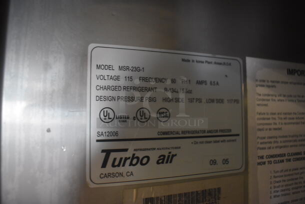 Turbo Air MSR-23G-1 Maximum Single Glass Door Merchandiser Cooler With Polycoated Shelves On Commercial Casters. 115V, 1 Phase. Tested and Powers On But Does Not Get Cold - Image 5 of 7