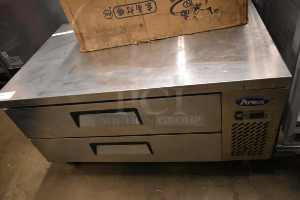 2018 Atosa MGF8450GR Stainless Steel Commercial 2 Drawer Chef Base on Commercial Casters. 115 Volts, 1 Phase. Tested and Working! - Image 1 of 5