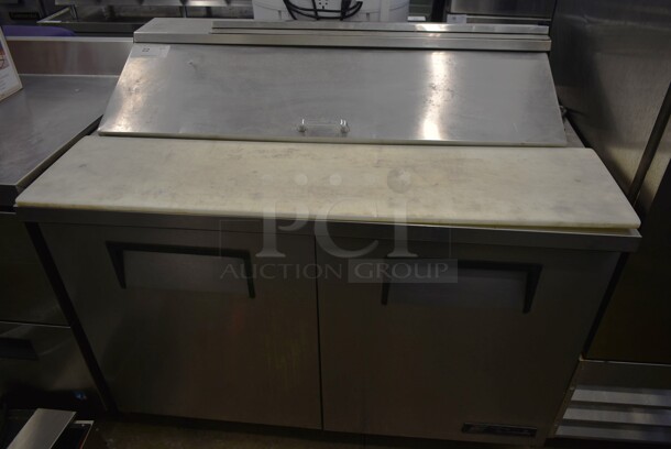 2013 True TSSU-48-12 Stainless Steel Commercial Sandwich Salad Prep Table Bain Marie Mega Top on Commercial Casters. 115 Volts, 1 Phase. Tested and Working!