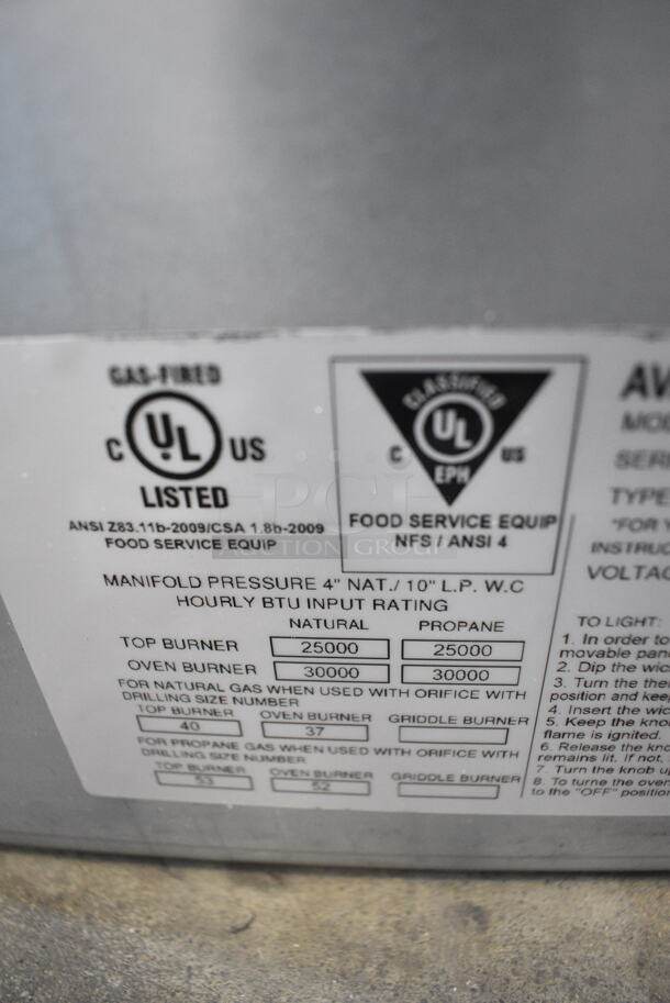 BRAND NEW SCRATCH AND DENT! 2023 Avantco 177CAGR424 Stainless Steel Commercial Countertop Natural Gas Powered 4 Burner Range. 100,000 BTU - Image 5 of 6