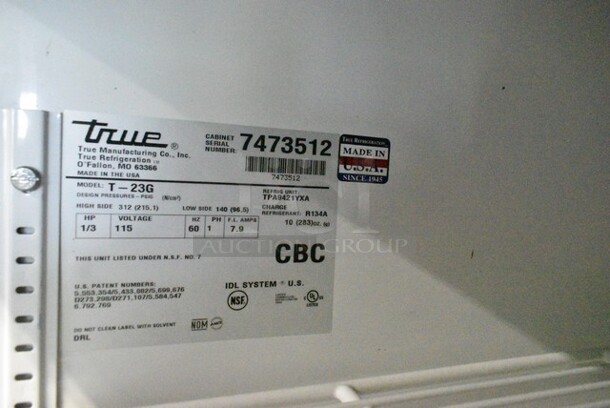 True T-23G Stainless Steel Commercial Single Door Reach In Cooler Merchandiser on Commercial Casters. 115 Volts, 1 Phase. Tested and Working! - Image 6 of 6