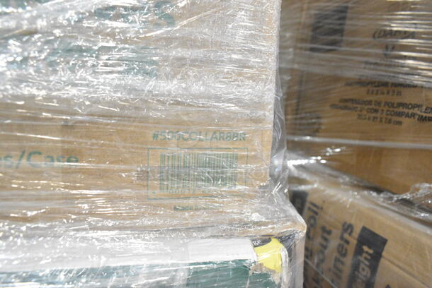 36 BRAND NEW Boxes Including 5008DWALLC Choice 8 oz. Tall Coffee Break Print Smooth Double Wall Paper Hot Cup - 500/Case, 346WSNSM Choice Medium Weight White Wrapped Plastic Spork, Straw, and Napkin Kit - 1000/Case, 500MF963B16 Choice 9" x 6" 1-Compartment Microwaveable Black Mineral-Filled Plastic Hinged Take-Out Container, 130BKFKNSPH Choice Black Heavy Weight Wrapped Plastic Fork and Knife Cutlery Pack with Napkin and Salt and Pepper Packets - 250/Case, 500CC12 Choice Clear PET Customizable Plastic Cold Cup - 12 oz. - 1000/Case, 500TW7 Choice 7 oz. Translucent Thin Wall Plastic Cold Cup - 2500/Case, 130SCB048FL Visions Clear PET Plastic Flat Lid for 24, 32, and 48 oz. Square Bowls - 300/Case, 127RD8BULK Choice 8 oz. Customizable Microwavable Translucent Round Deli Container - 500/Case, 795PTOWHT4 Choice White Microwavable Folded Paper #4 Take-Out Container 7 3/4" x 5 1/2" x 3 1/2" - 160/Case. 36 Times Your Bid!  - Image 10 of 12