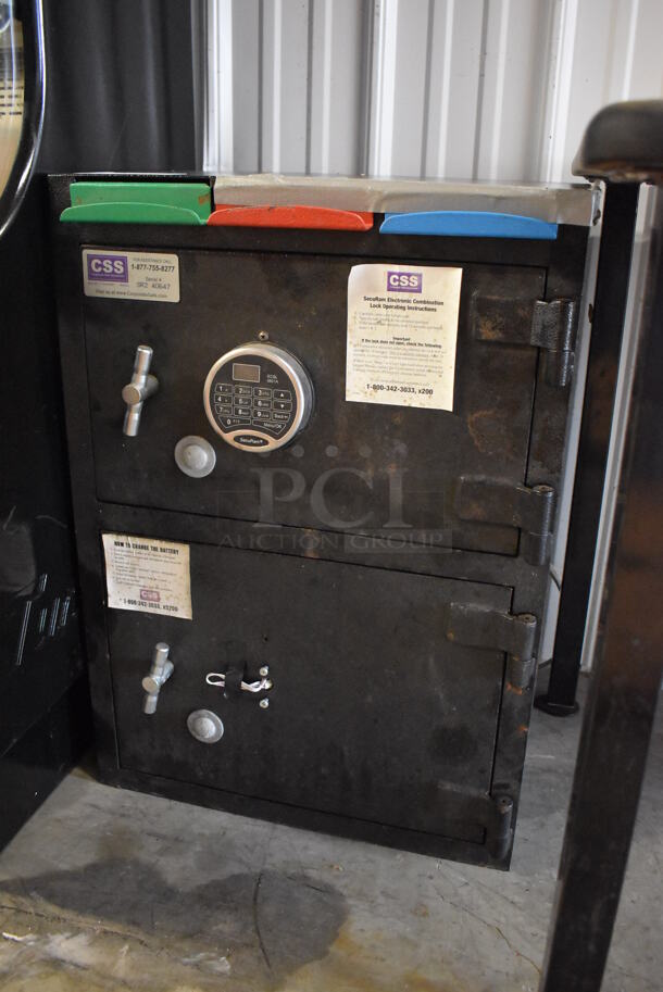 Corporate Safe Specialists Black Metal 2 Compartment Safe. Does Not Come w/ Combination. 20x17x28 - Image 3 of 7