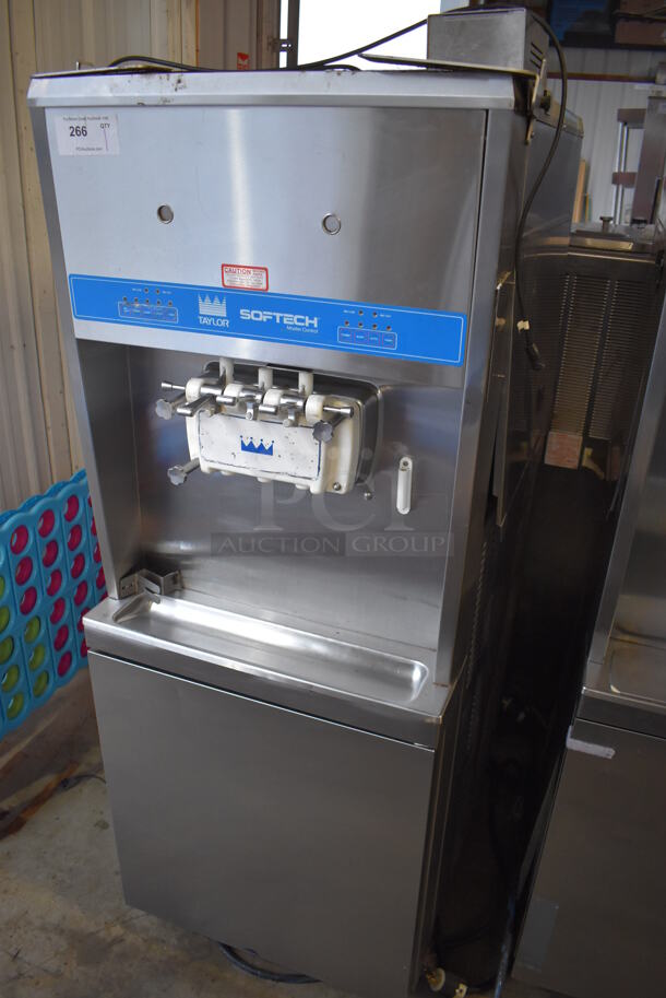 Taylor 8756-27 Stainless Steel Commercial Floor Style Water Cooled 2 Flavor w/ Twist Soft Serve Ice Cream Machine on Commercial Casters. 208/230 Volts, 1 Phase. 26x36x72 - Image 2 of 9