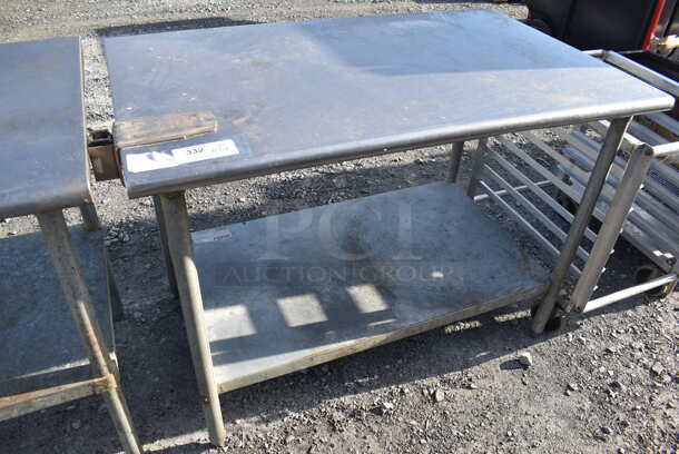 Stainless Steel Commercial Table w/ Can Opener Mount and Metal Under Shelf. 50x30x35